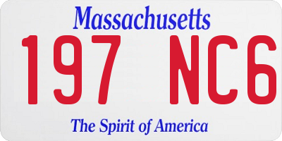 MA license plate 197NC6