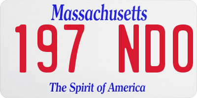 MA license plate 197ND0