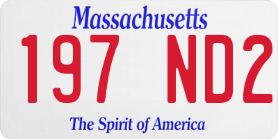 MA license plate 197ND2