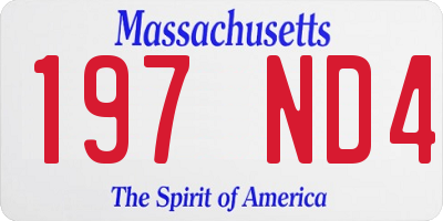 MA license plate 197ND4