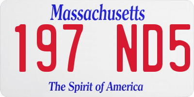 MA license plate 197ND5