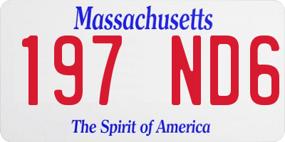 MA license plate 197ND6