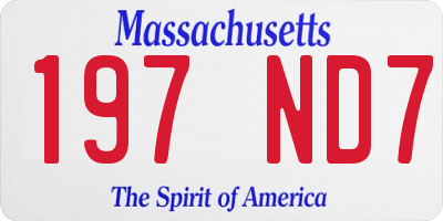MA license plate 197ND7