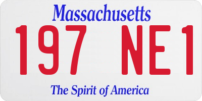 MA license plate 197NE1