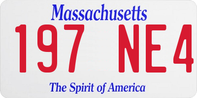 MA license plate 197NE4