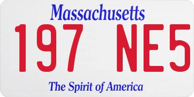MA license plate 197NE5