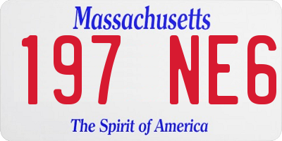 MA license plate 197NE6