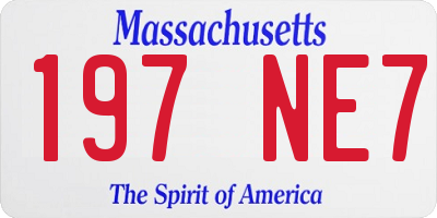 MA license plate 197NE7