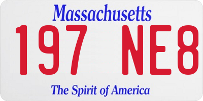 MA license plate 197NE8