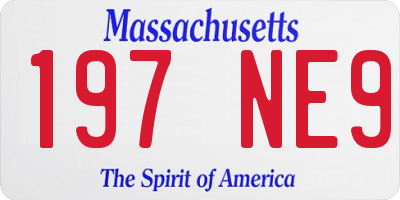 MA license plate 197NE9