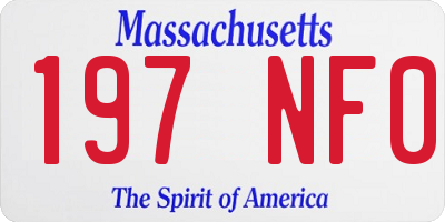 MA license plate 197NF0