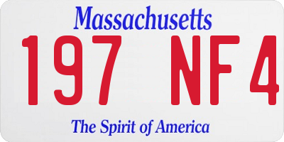 MA license plate 197NF4