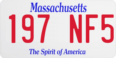 MA license plate 197NF5
