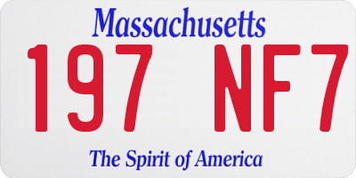 MA license plate 197NF7