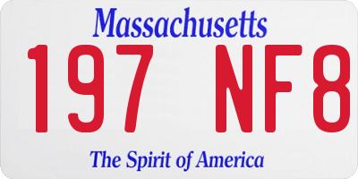 MA license plate 197NF8
