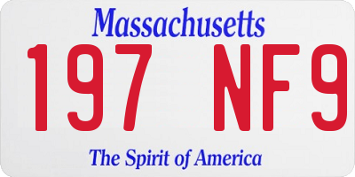 MA license plate 197NF9