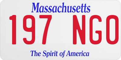 MA license plate 197NG0