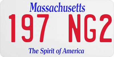 MA license plate 197NG2