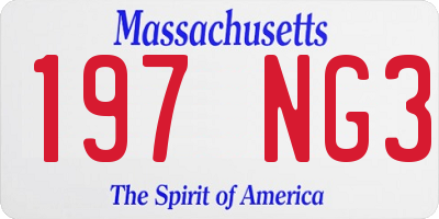 MA license plate 197NG3