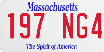 MA license plate 197NG4