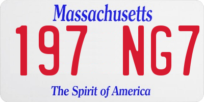 MA license plate 197NG7