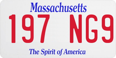 MA license plate 197NG9