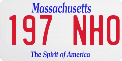 MA license plate 197NH0