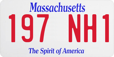 MA license plate 197NH1