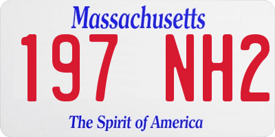 MA license plate 197NH2