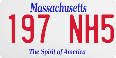 MA license plate 197NH5
