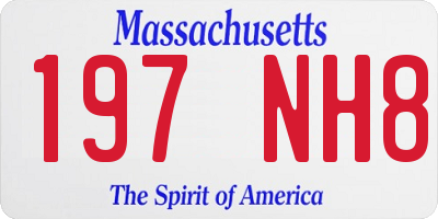 MA license plate 197NH8