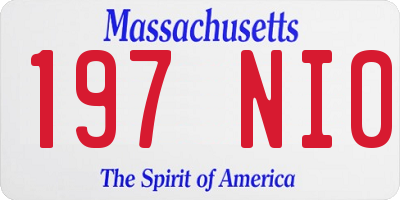 MA license plate 197NI0