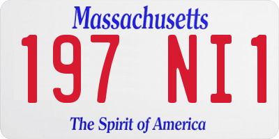 MA license plate 197NI1