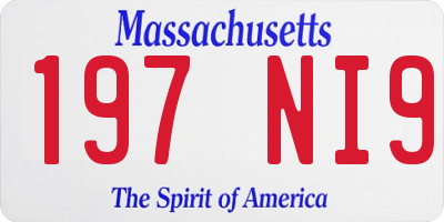 MA license plate 197NI9