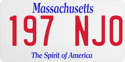 MA license plate 197NJ0