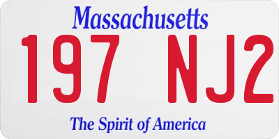 MA license plate 197NJ2