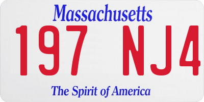 MA license plate 197NJ4