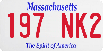 MA license plate 197NK2