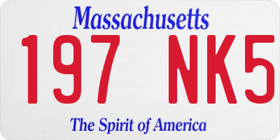 MA license plate 197NK5