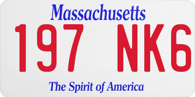 MA license plate 197NK6