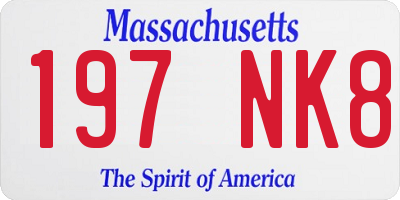 MA license plate 197NK8