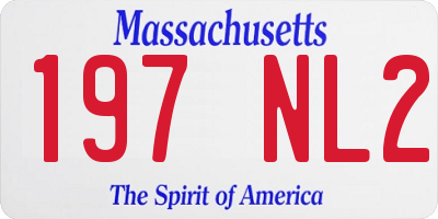 MA license plate 197NL2