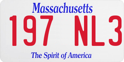 MA license plate 197NL3