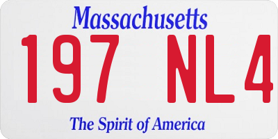 MA license plate 197NL4
