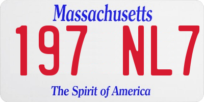 MA license plate 197NL7
