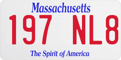 MA license plate 197NL8