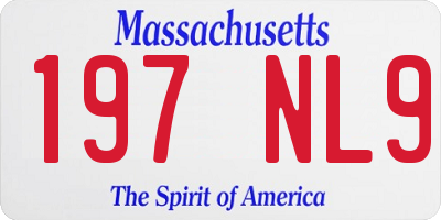 MA license plate 197NL9