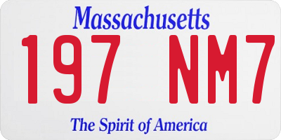 MA license plate 197NM7