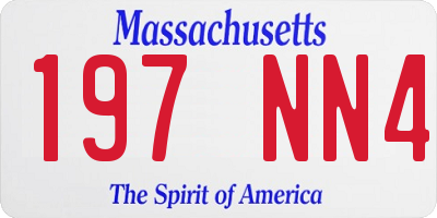 MA license plate 197NN4
