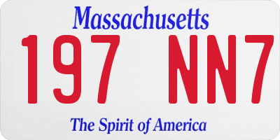 MA license plate 197NN7